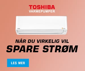 Reklame for Toshiba varmepumpe